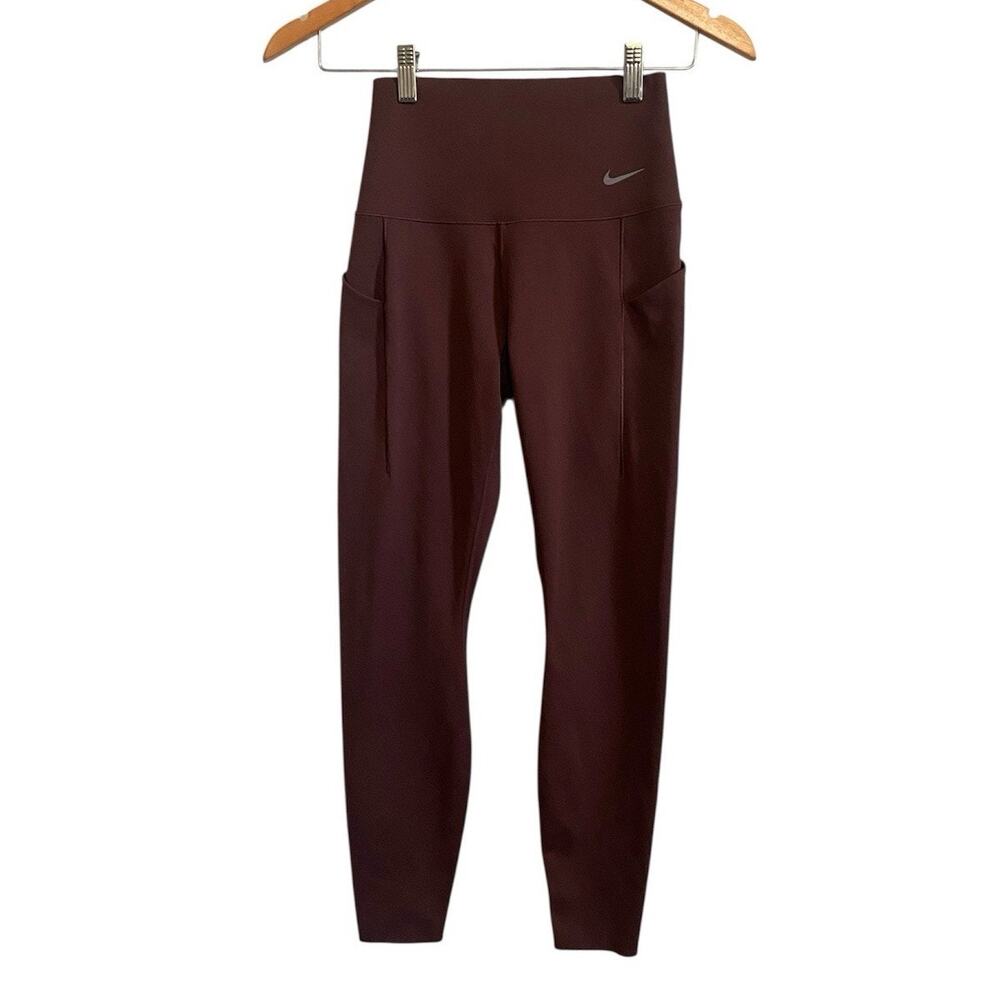 Nike Universal High Waist Brown Skinny Leggings Pockets Small Athletic Active